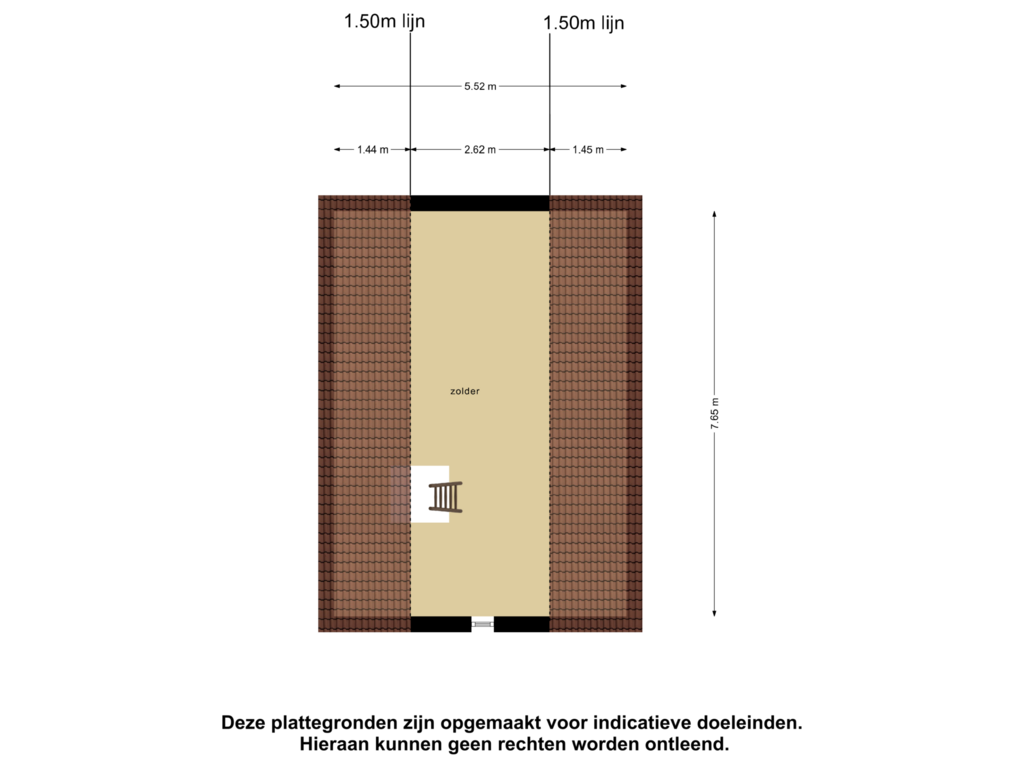 View floorplan of Garage  zolder of Schutsweg 44