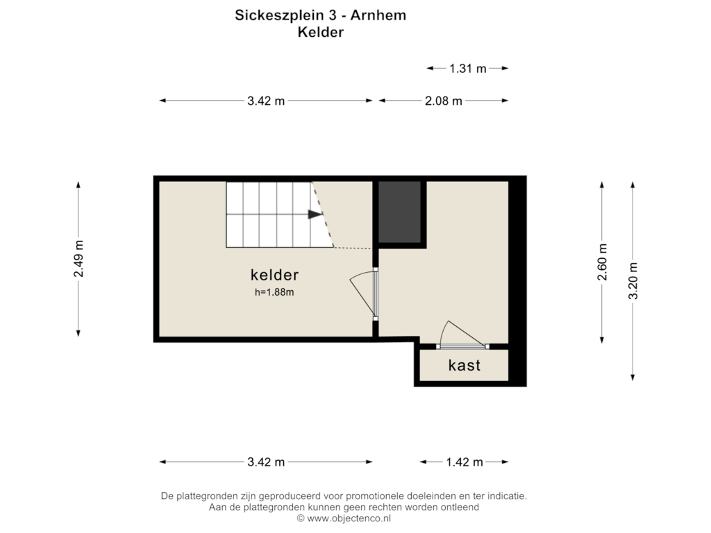 Bekijk plattegrond van KELDER van Sickeszplein 3