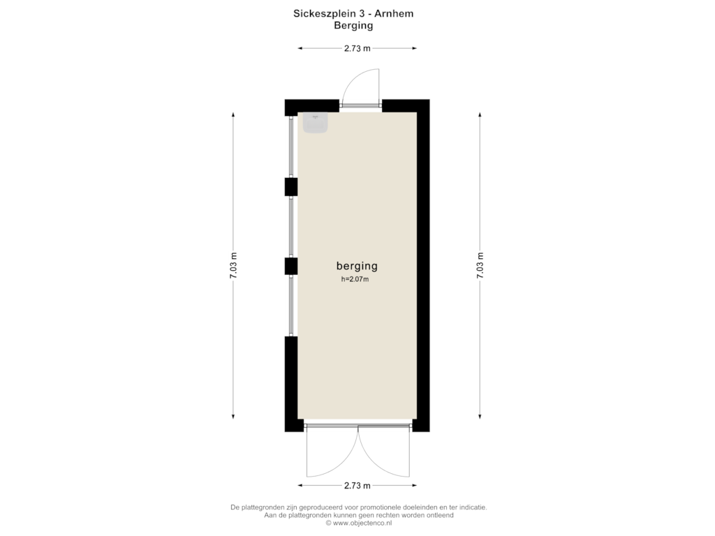 Bekijk plattegrond van BERGING van Sickeszplein 3