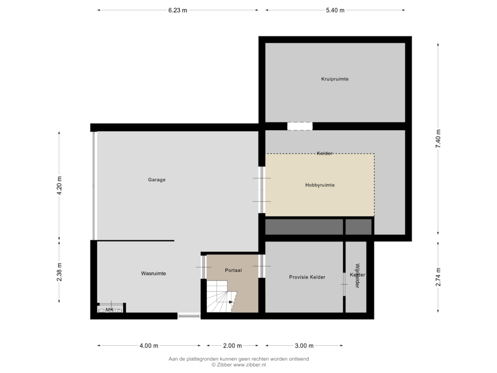 Bekijk plattegrond van Kelder van Chambertinlaan 26