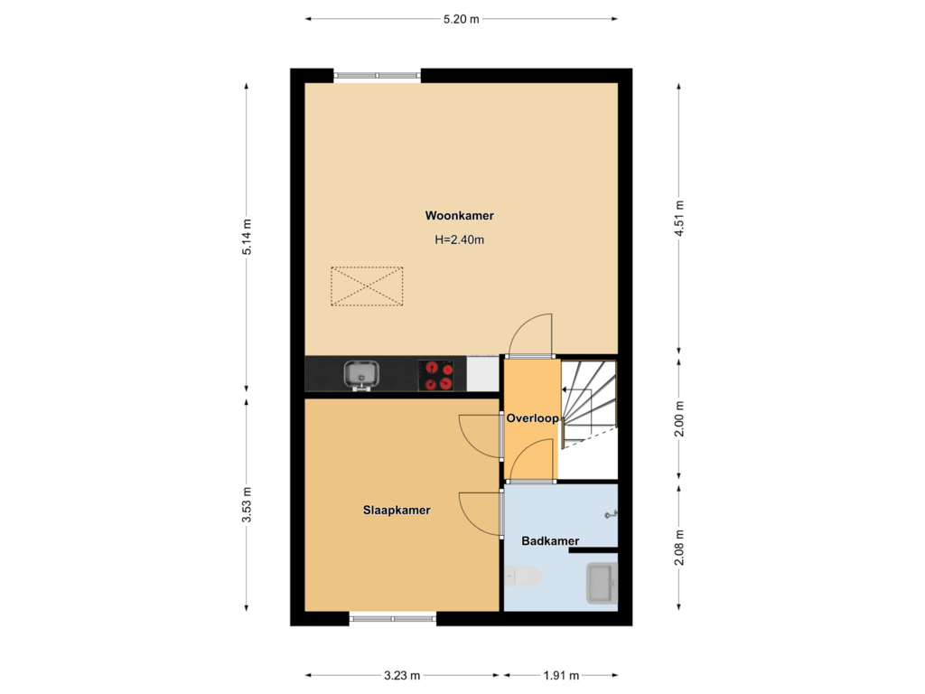 Bekijk plattegrond van Floor 1 van Zebraspoor 233