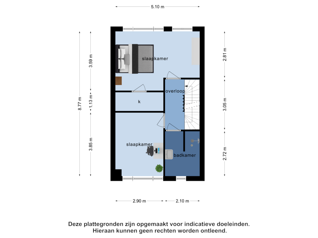 View floorplan of 1e verdieping of Kremerskamp 50