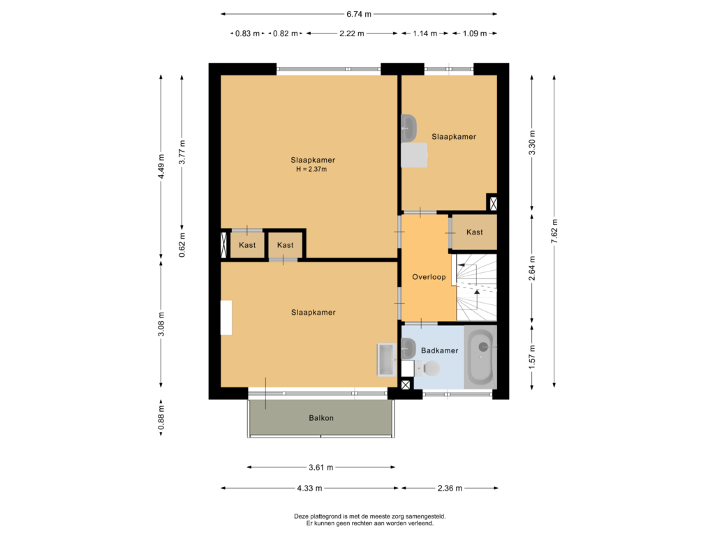 Bekijk plattegrond van Eerste verdieping van Lisstraat 80