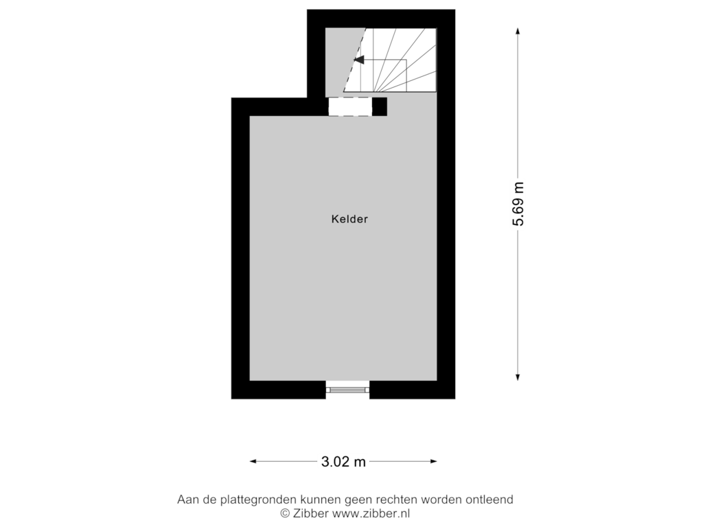 Bekijk plattegrond van Kelder van Zuiderdiep 59