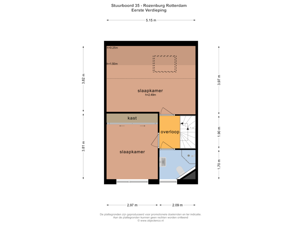 Bekijk plattegrond van Eerste Verdieping van Stuurboord 35