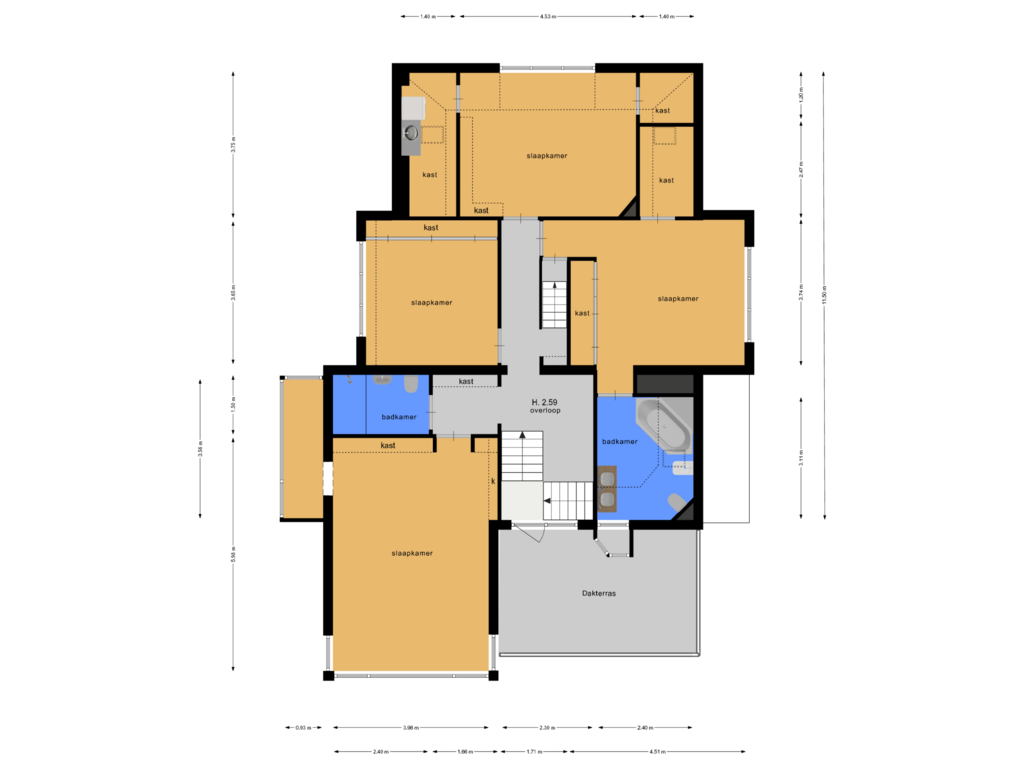 Bekijk plattegrond van 1ste verdieping van Heidelaantje 2