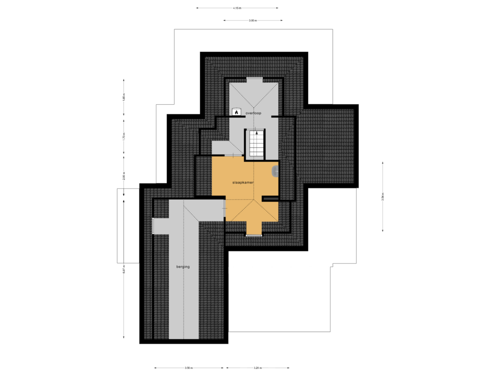 Bekijk plattegrond van 2de verdieping van Heidelaantje 2