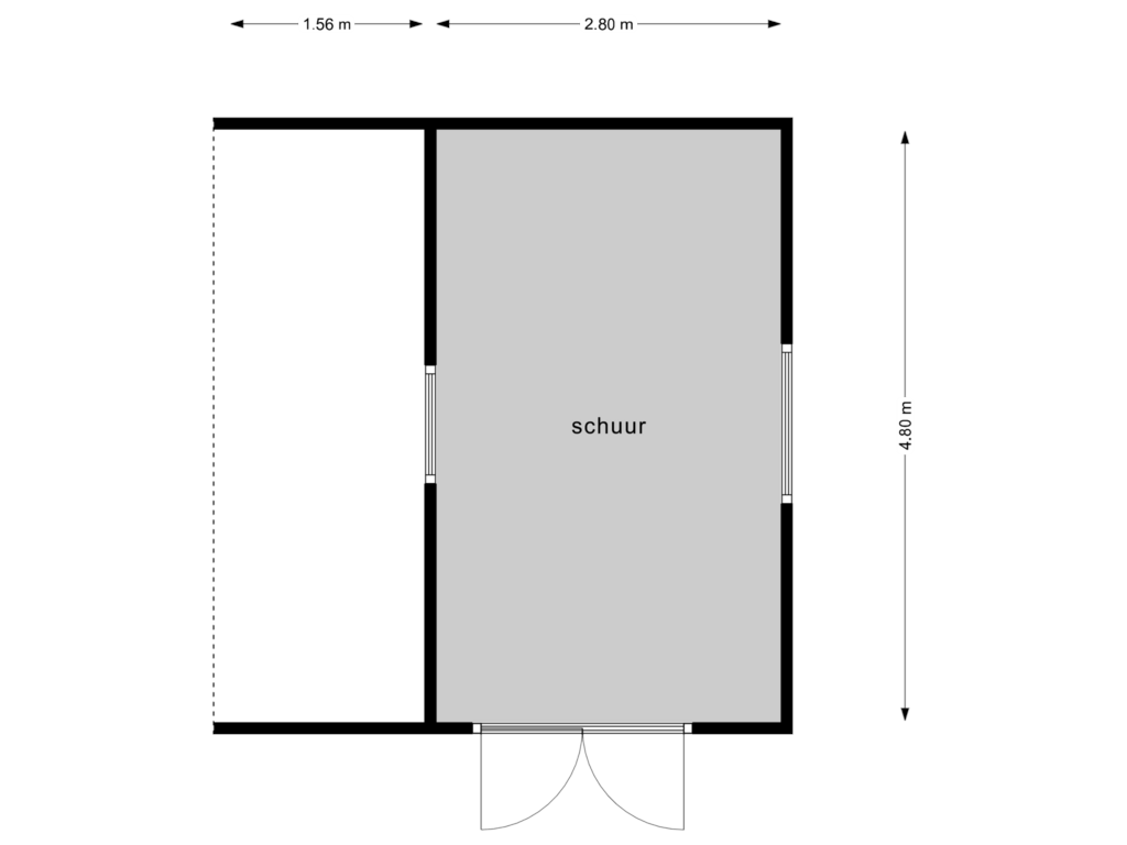 Bekijk plattegrond van schuur van Heidelaantje 2