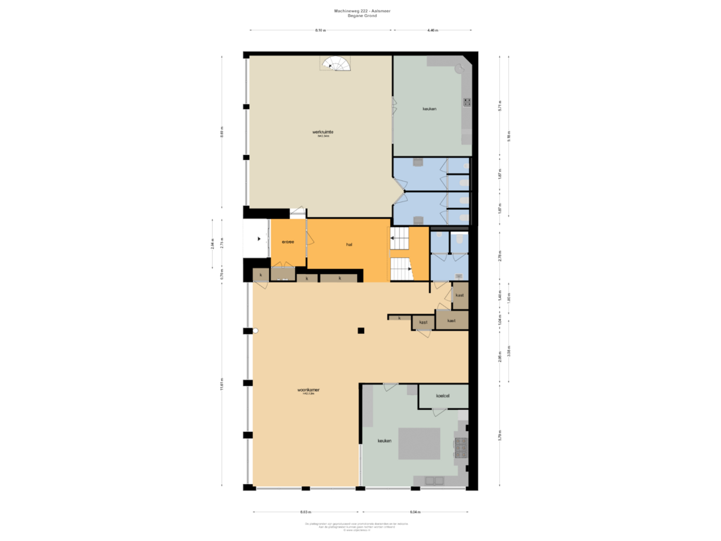 Bekijk plattegrond van BEGANE GROND van Machineweg 222