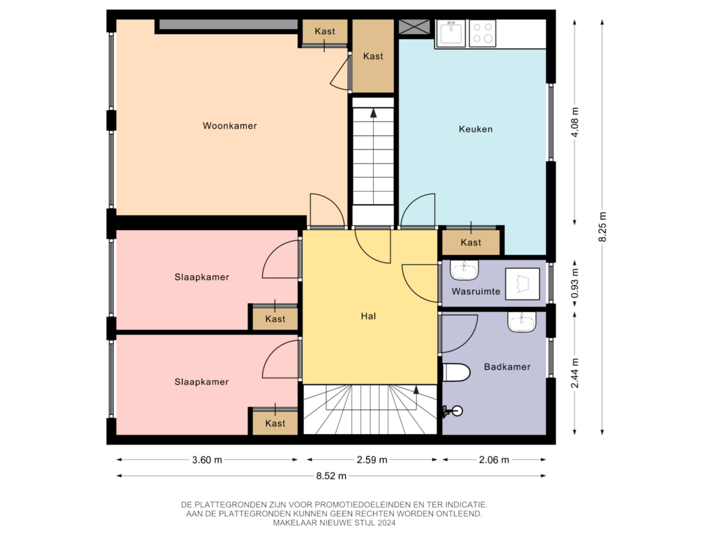 View floorplan of 2e verdieping of Wijkerstraatweg 125