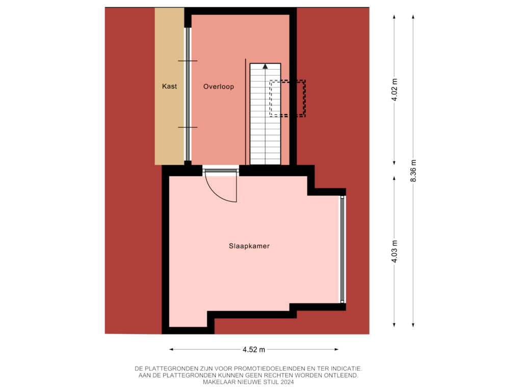 View floorplan of 3e verdieping of Wijkerstraatweg 125