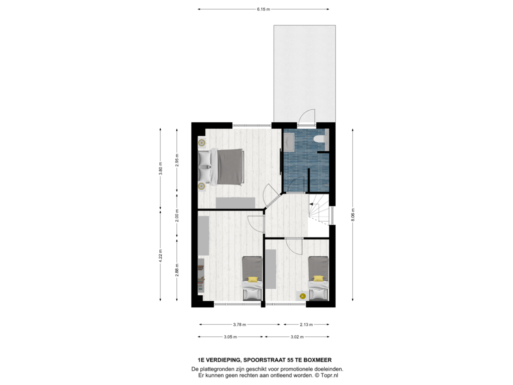 Bekijk plattegrond van 1e Verdieping van Spoorstraat 55