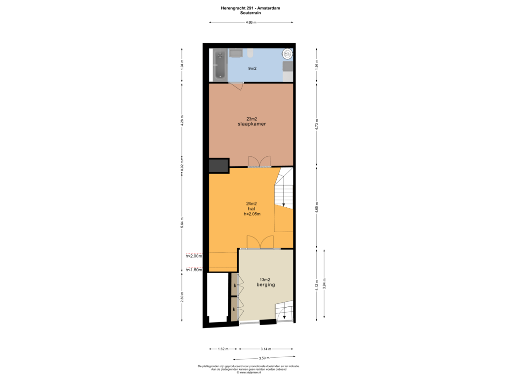 View floorplan of SOUTERRAIN of Herengracht 291