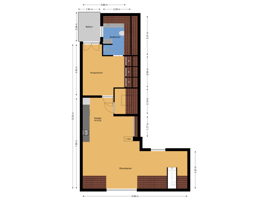 Bekijk plattegrond van Appartement van Molenaar 21