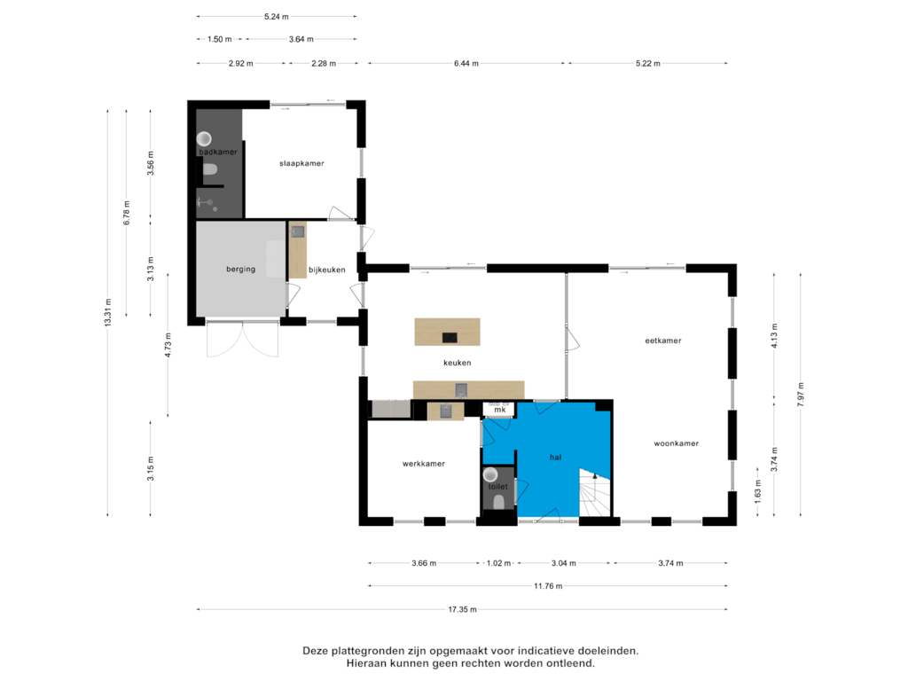 Bekijk plattegrond van Begane grond van Dorpsstraat 2-A