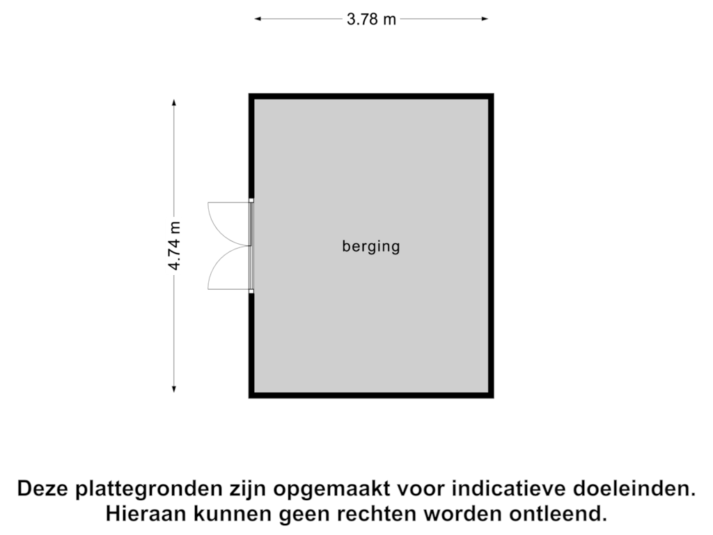 Bekijk plattegrond van Berging van Dorpsstraat 2-A