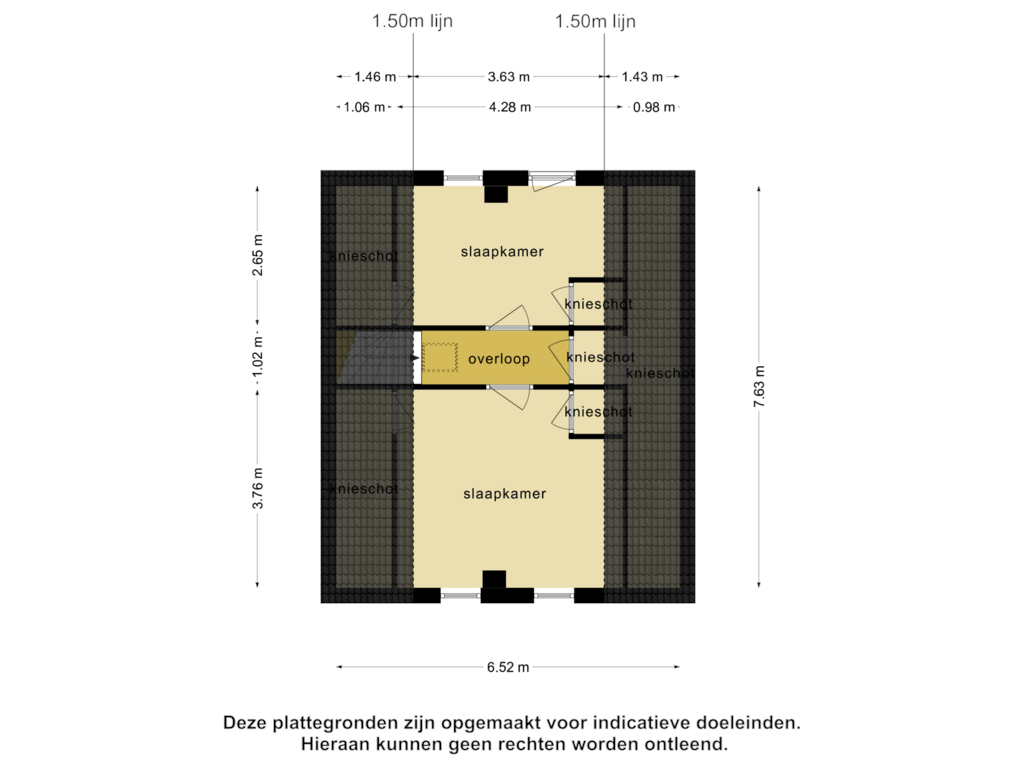 View floorplan of 1e verdieping of Koekoeksweg 19