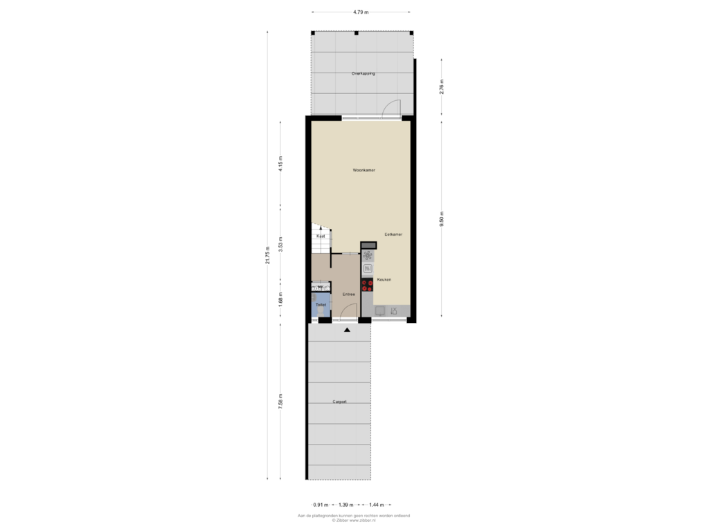 View floorplan of Begane grond of Komerd 16