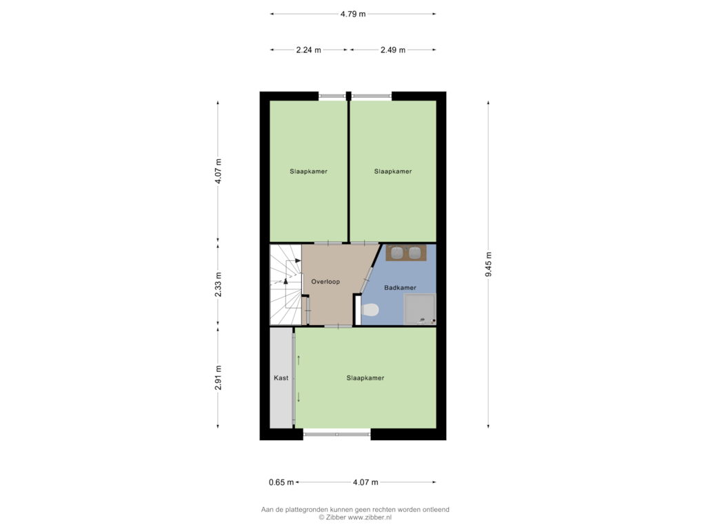 View floorplan of Eerste verdieping of Komerd 16