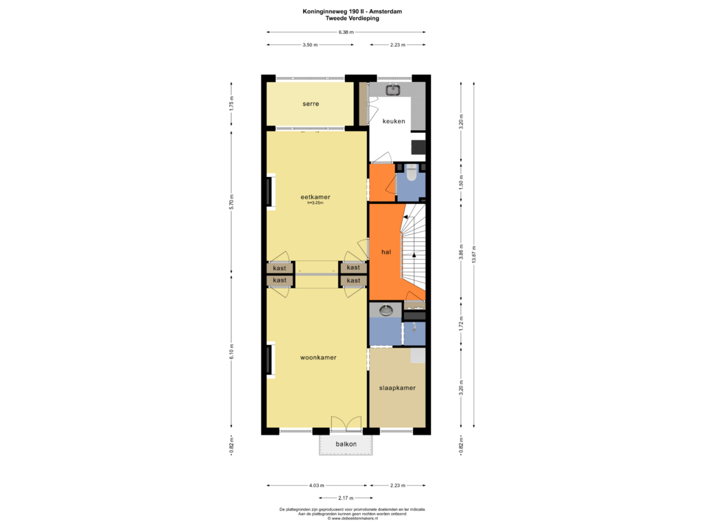 View floorplan of TWEEDE VERDIEPING of Koninginneweg 190-2