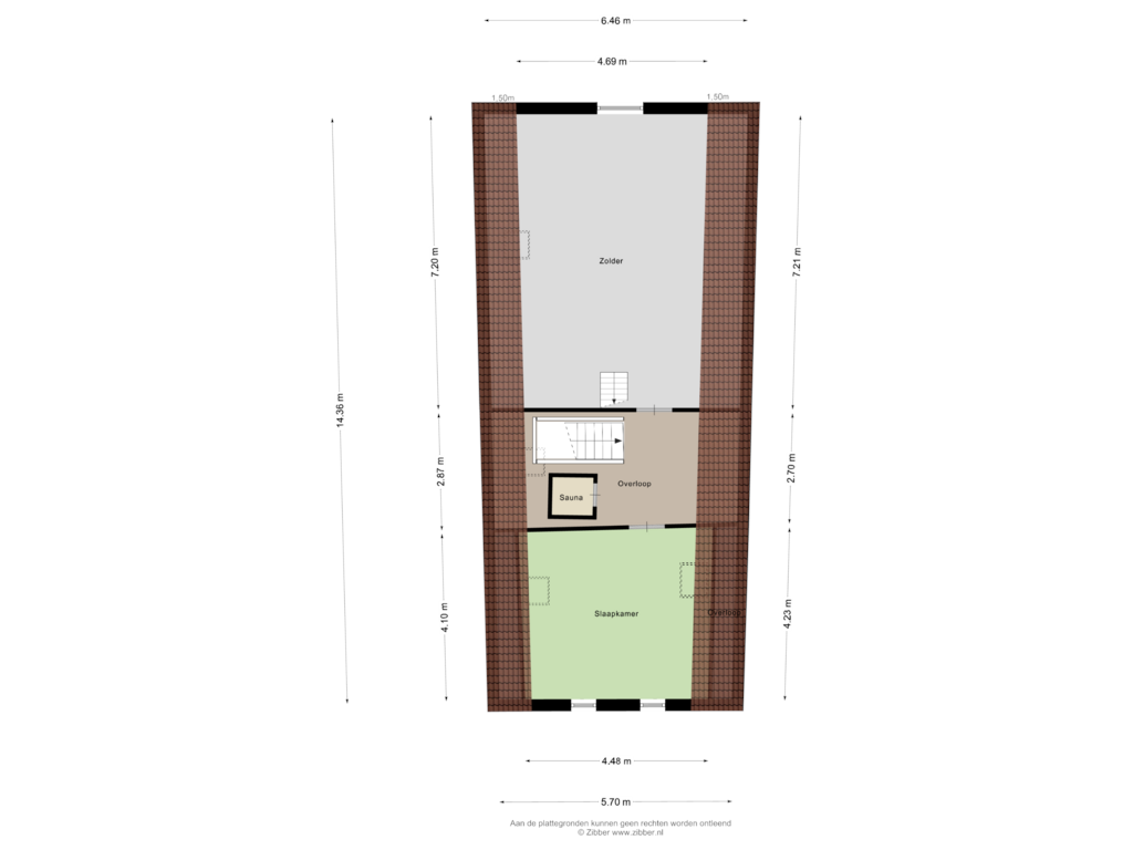 Bekijk plattegrond van Tweede verdieping 2.1 van Heerenwal 53