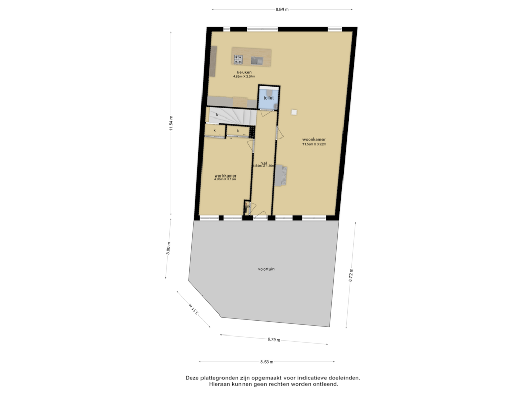 Bekijk plattegrond van Overzicht woning van Leeuweringerstraat 55