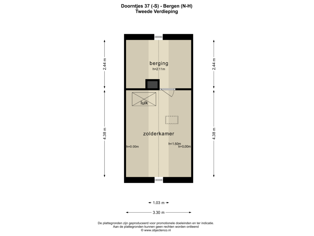 View floorplan of TWEEDE VERDIEPING of Doorntjes 37