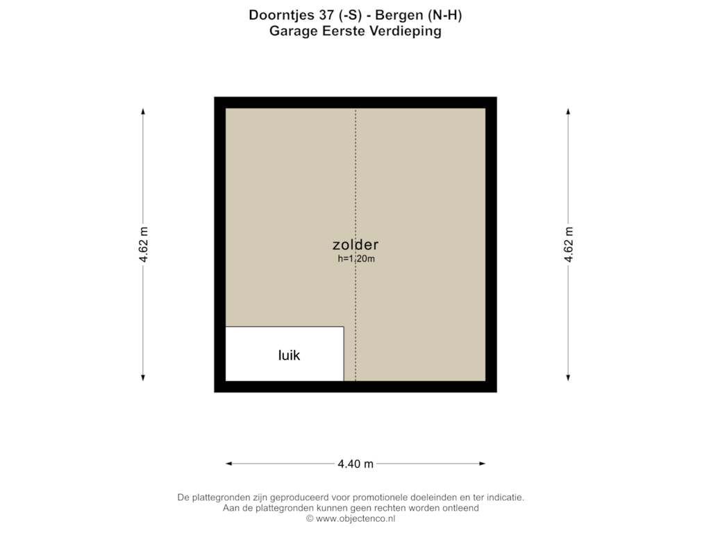 View floorplan of GARAGE EERSTE VERDIEPING of Doorntjes 37