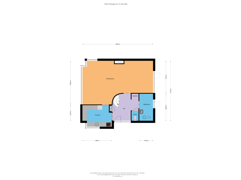 View floorplan of Begane grond of Het Hooghuis 6