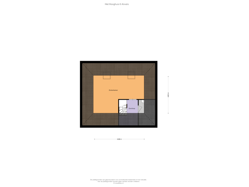 View floorplan of Zolder of Het Hooghuis 6