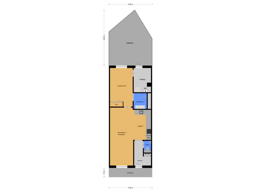 View floorplan of Perceel of Fort Heemstedestraat 69