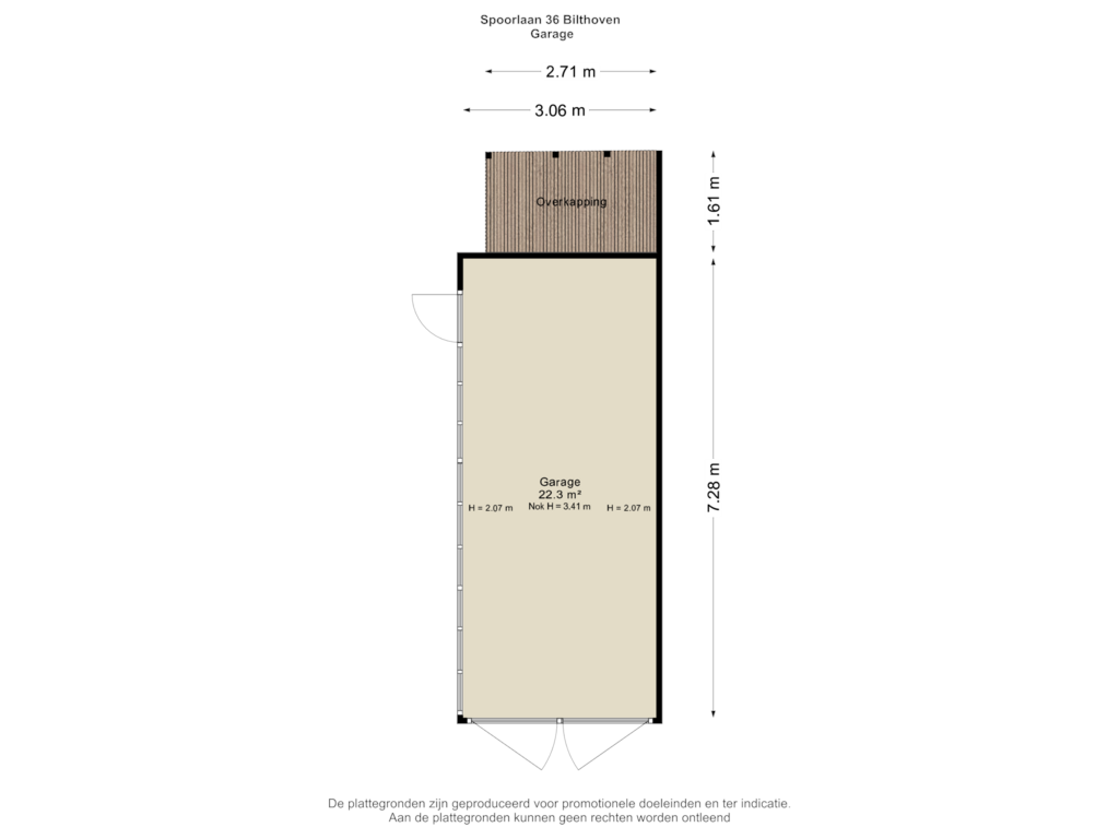 View floorplan of Garage of Spoorlaan 36