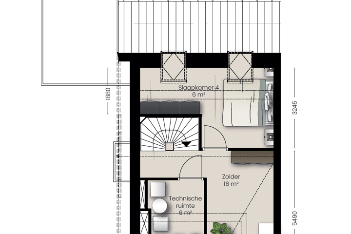 Bekijk foto 5 van Type B - twee-onder-een-kap villa (Bouwnr. 2)