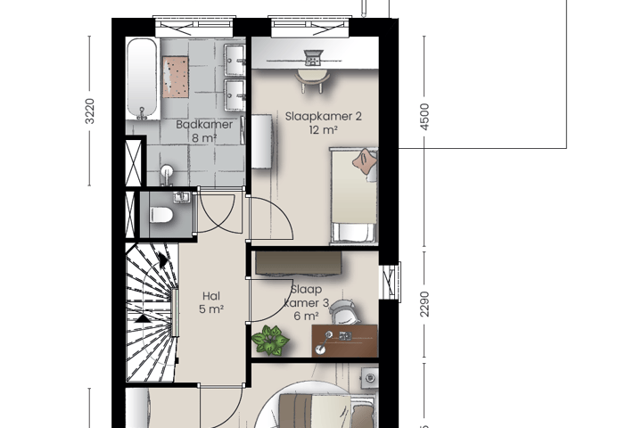 Bekijk foto 3 van Type A1 - twee-onder-een-kap villa (Bouwnr. 9)