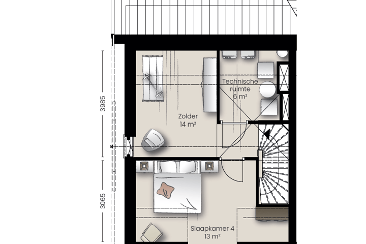 Bekijk foto 5 van Type C3 - twee-onder-een-kap villa (Bouwnr. 10)