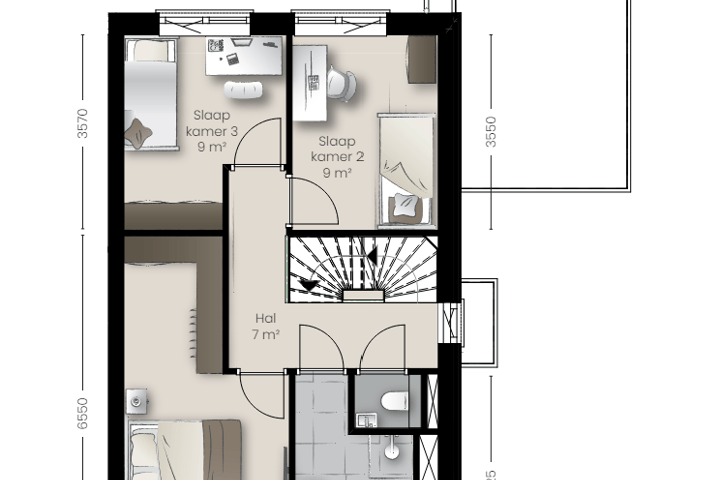 Bekijk foto 3 van Type C1 - twee-onder-een-kap villa (Bouwnr. 16)