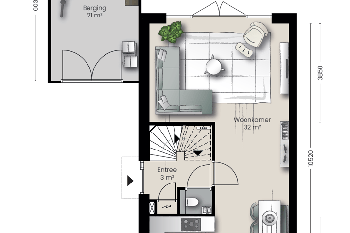 Bekijk foto 3 van Type A2 - twee-onder-een-kap villa (Bouwnr. 8)