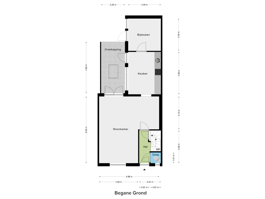 Bekijk plattegrond van Begane Grond van Dr. Schaepmanstraat 15