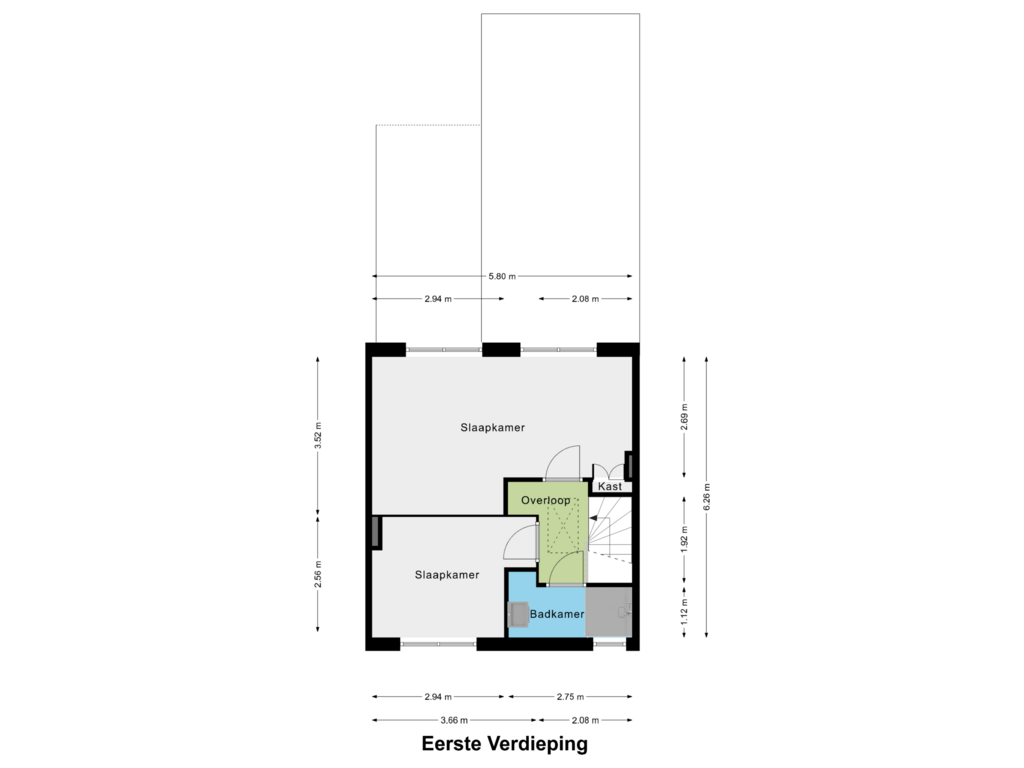 Bekijk plattegrond van Eerste Verdieping van Dr. Schaepmanstraat 15