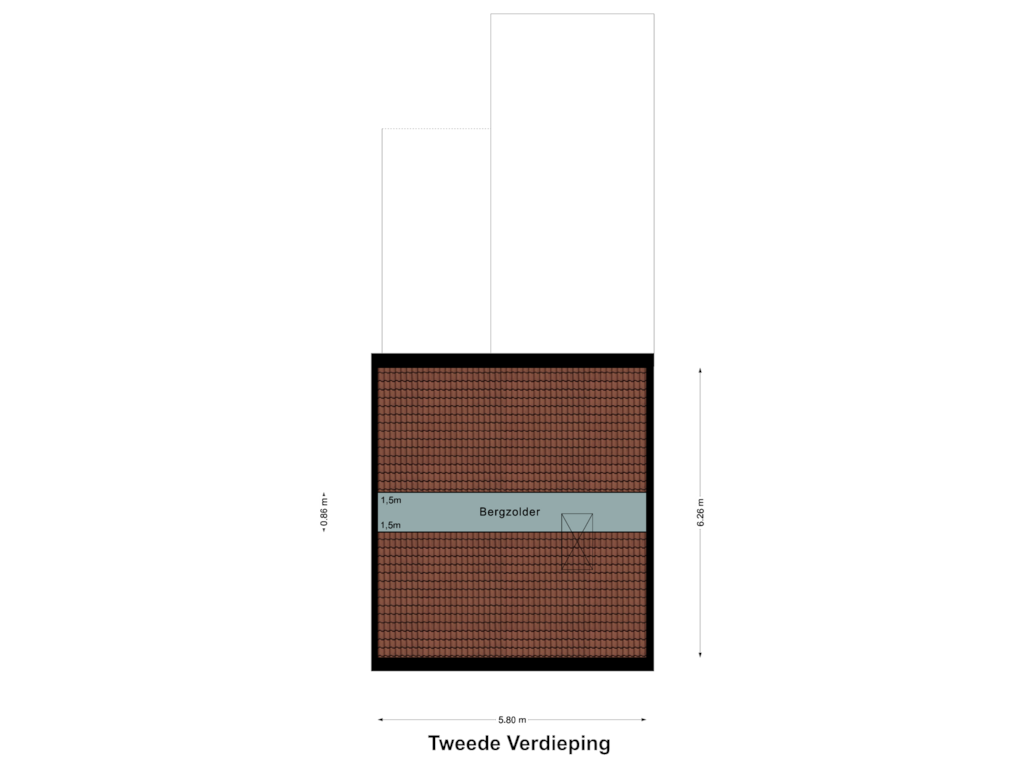 Bekijk plattegrond van Tweede Verdieping van Dr. Schaepmanstraat 15