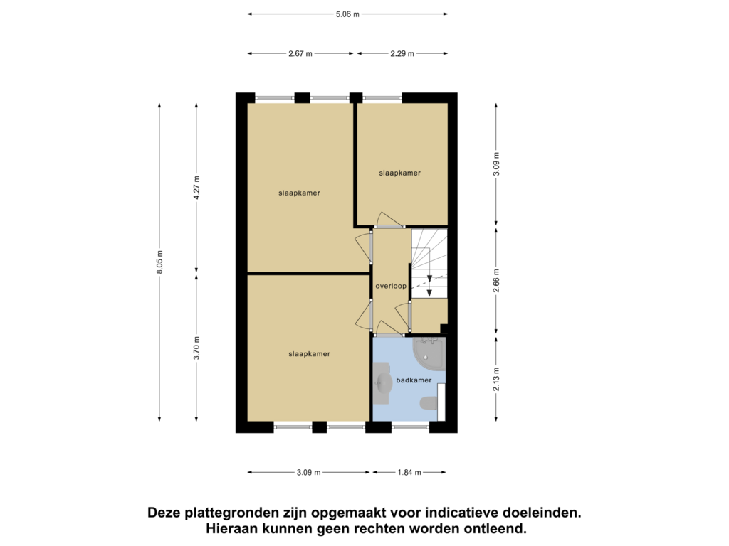 Bekijk plattegrond van Eerste Verdieping van Leeghwaterstraat 2