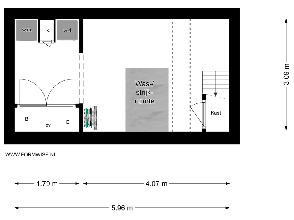 View floorplan of KELDER of Herengracht 127-A