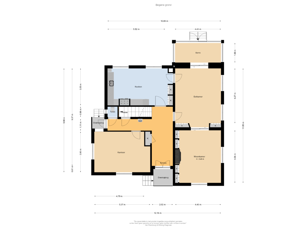 Bekijk plattegrond van Begane grond van Burgemeester Meslaan 1