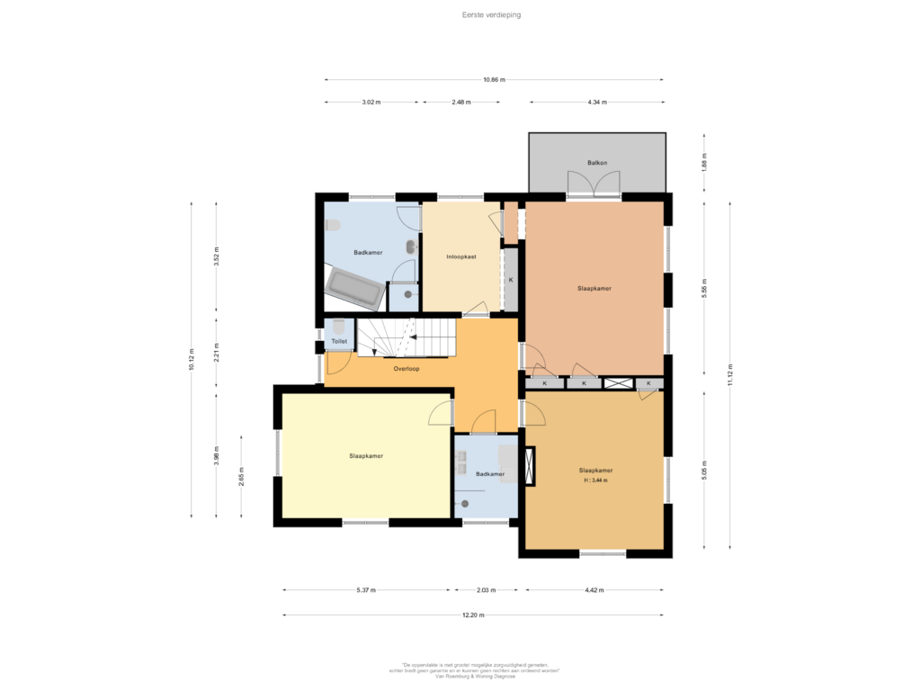 Bekijk plattegrond van Eerste verdieping van Burgemeester Meslaan 1