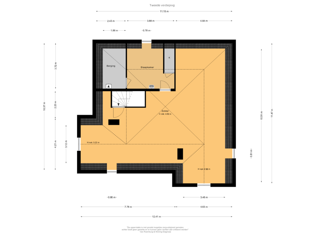 Bekijk plattegrond van Tweede verdieping van Burgemeester Meslaan 1