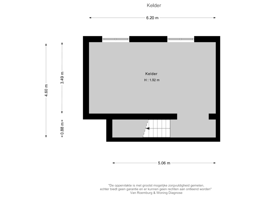 Bekijk plattegrond van Kelder van Burgemeester Meslaan 1