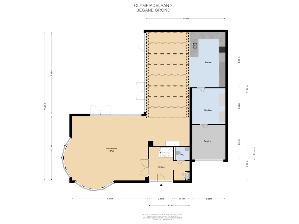 Bekijk plattegrond van Begane Grond van Olympiadelaan 3