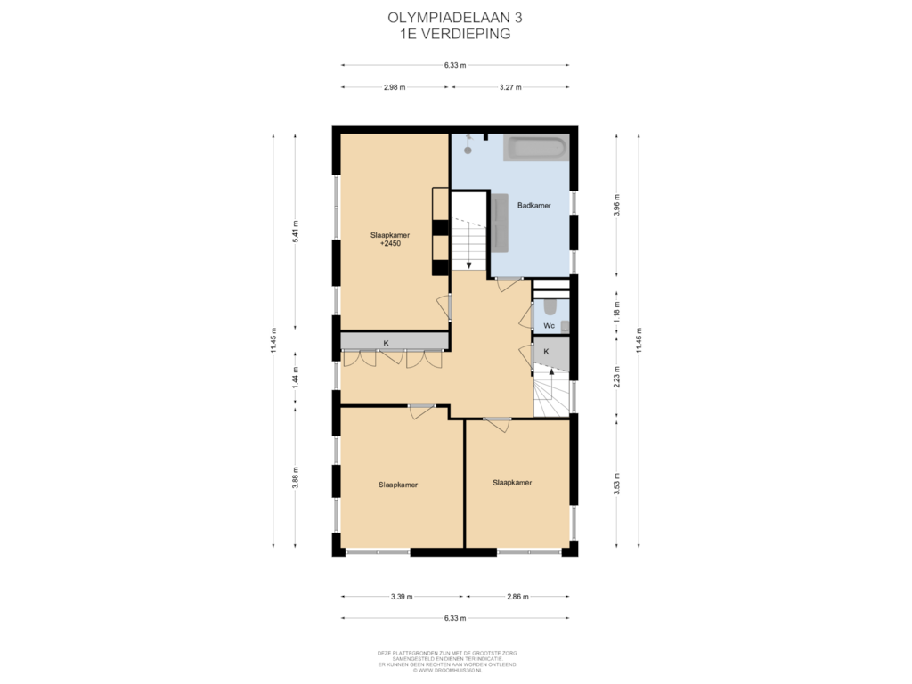 Bekijk plattegrond van 1E Verdieping van Olympiadelaan 3