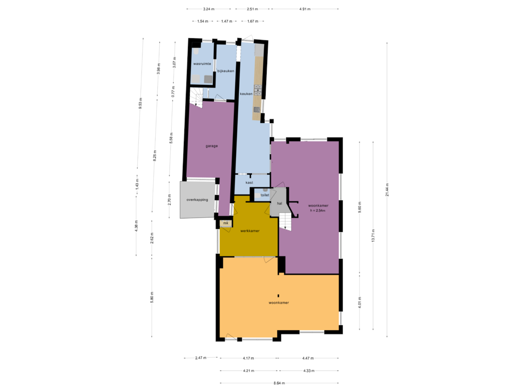 View floorplan of begane grond of Westerkerkweg 79