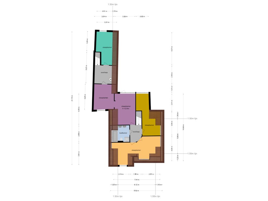 View floorplan of 1e verdieping of Westerkerkweg 79